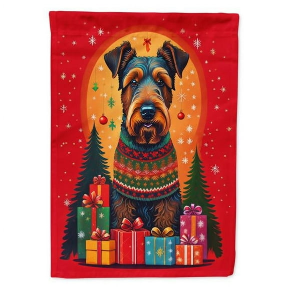 0.01 x 15.5 x 11.25 in. Unisex Airedale Terrier Holiday Christmas Garden Flag
