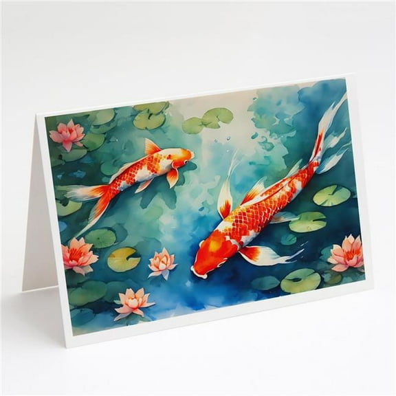 0.01 x 5 x 7 in. Koi Fish Greeting Cards - Pack of 8
