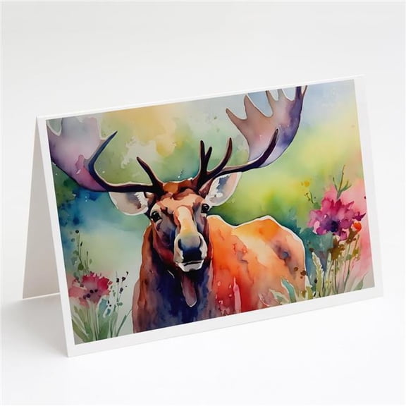 0.01 x 5 x 7 in. Moose Greeting Cards - Pack of 8