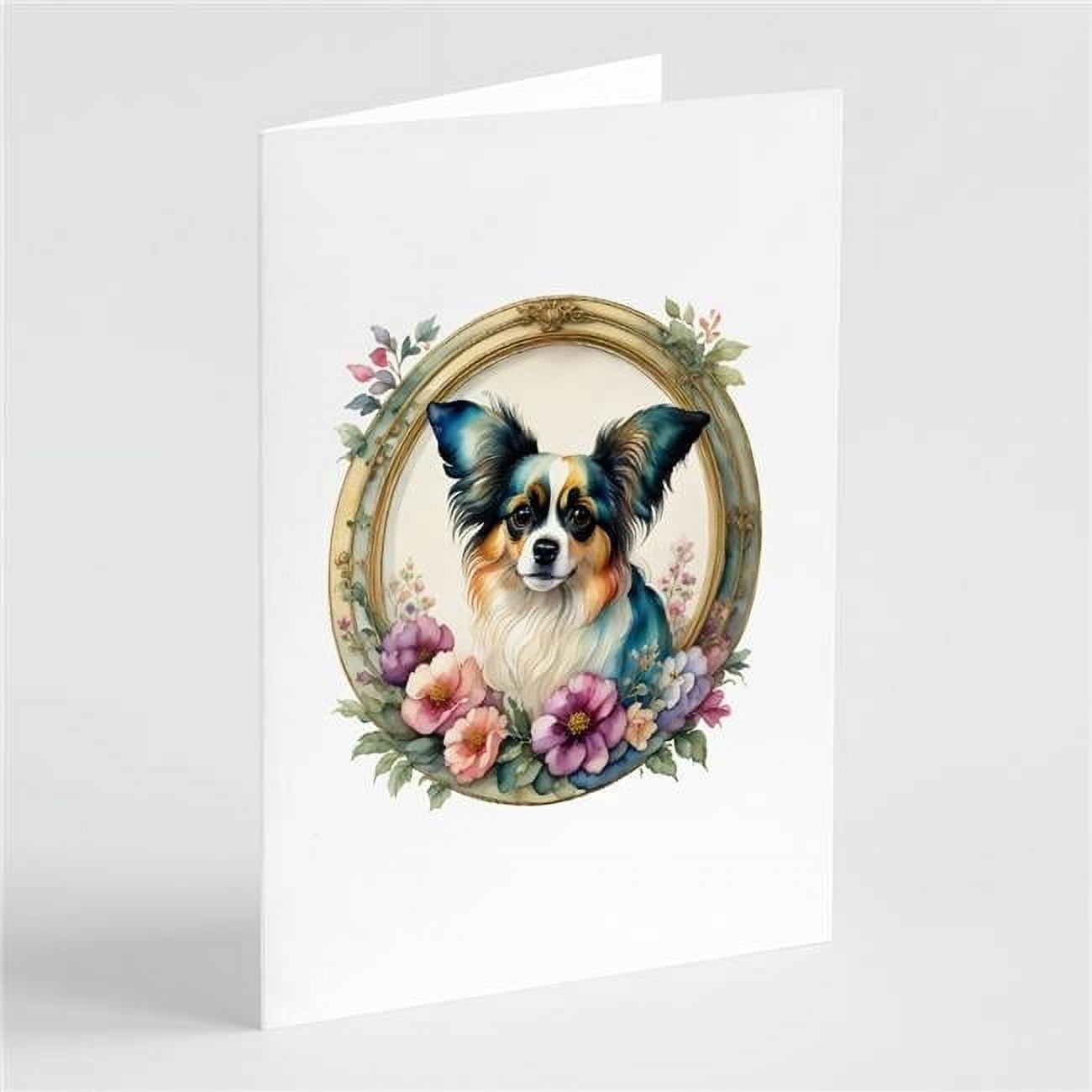 0.01 x 5 x 7 in. Papillon & Flowers Greeting Cards & Envelopes - Pack of 8