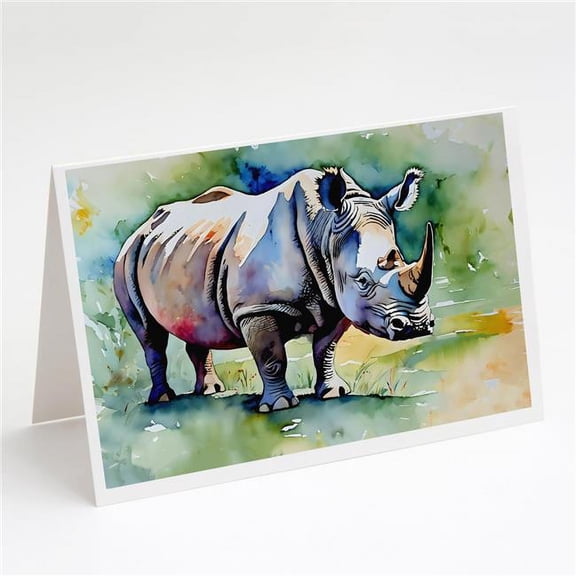 0.01 x 5 x 7 in. Rhinoceros Greeting Cards - Pack of 8