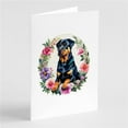 thumbnail image 1 of 0.01 x 5 x 7 in. Rottweiler & Flowers Greeting Cards & Envelopes - Pack of 8, 1 of 1