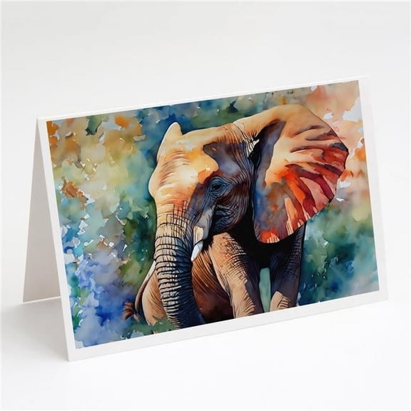 0.01 x 5 x 7 in. Unisex Elephant Greeting Cards - Pack of 8