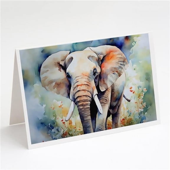 0.01 x 5 x 7 in. Unisex Elephant Greeting Cards - Pack of 8