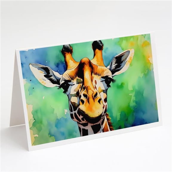 0.01 x 5 x 7 in. Unisex Giraffe Greeting Cards - Pack of 8