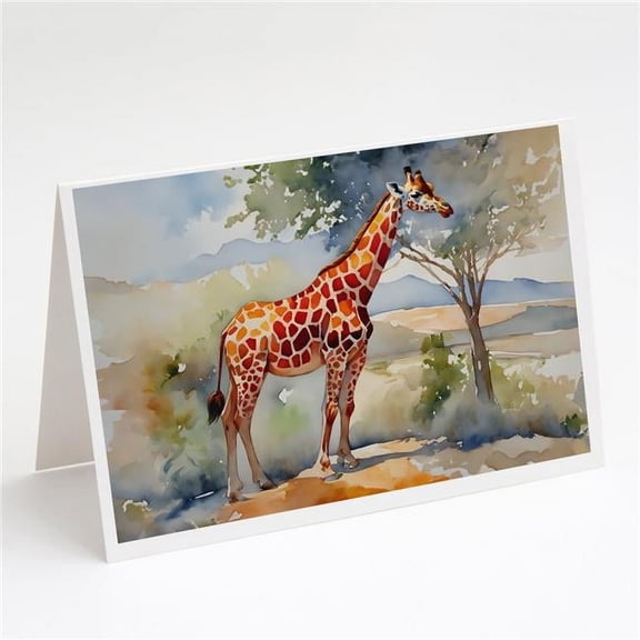 0.01 x 5 x 7 in. Unisex Giraffe Greeting Cards - Pack of 8