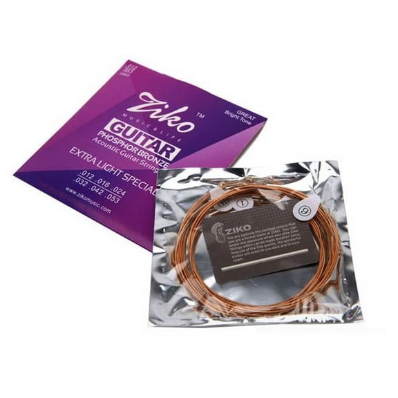 0.012 Bright Tone Acoustic Guitar Strings, Phosphor Bronze