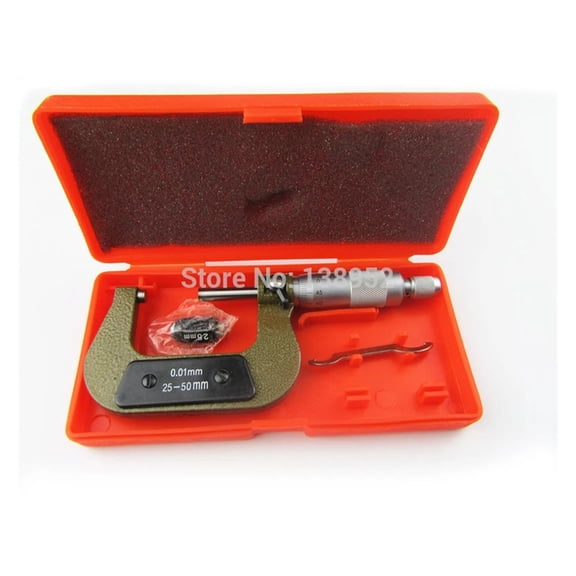 0.01mm Micrometer Thickness Gauge Vernier Caliper Measuring Tools Random Color 25-50mm Outside Micrometer ,Precision Measuring
