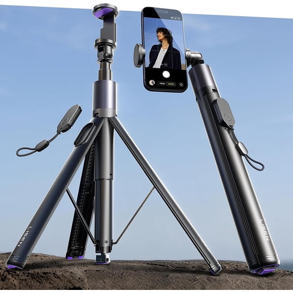 [0.01s-Open] Phone Tripod for iPhone, 67" Selfie Stick with Remote, Extendable Cell Stand, Perfect Travel Video Recording Live Stream Vlog iPhone 17 Pro Max & Android