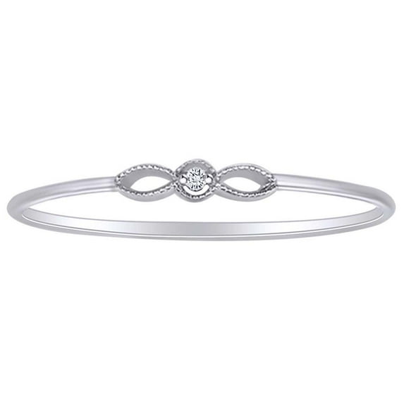 AFFY 0.02 Carat (Cttw) Round White Natural Diamond Accent Vintage Style Engagement Ring 14K Solid White Gold (I-J Color ,I2-I3 Clarity ,0.02 Carat (Cttw) Ring Size-8.5