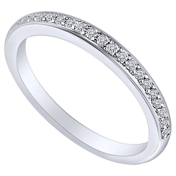 AFFY 0.02 Carat Round Shape White Natural Diamond Filigree Engagement Ring 14K Soild Gold Ring Size-8.5