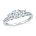 thumbnail image 1 of 0.03 CTTW STERLING SILVER LAB CREATED WHITE SAPPHIRE THREE STONE RING, 1 of 3