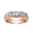 thumbnail image 1 of AFFY 0.03 Carat (Cttw) Round Cut White Natural Diamond Accent Heart Wedding Ring in 14k Rose Gold Over Sterling Silver Ring Size : 6.5, 1 of 6