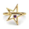 thumbnail image 1 of 0.03 Ctw Round Amethyst Open Star Ring 925 Sterling Silver Gold Vermeil Solitaire Valentines Day Gifts Ring, 1 of 4
