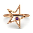 thumbnail image 1 of 0.03 Ctw Round Amethyst Open Star Ring 925 Sterling Silver Rose Vermeil Solitaire Valentines Day Gifts Ring, 1 of 4