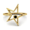 thumbnail image 1 of 0.03 Ctw Round Black Spinel Open Star Ring 925 Sterling Silver Gold Vermeil Solitaire Valentines Day Gifts Ring, 1 of 4
