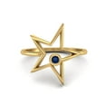 thumbnail image 1 of 0.03 Ctw Round Blue Sapphire Open Star Ring 925 Sterling Silver Gold Vermeil Solitaire Valentines Day Gifts Ring, 1 of 1