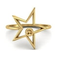 thumbnail image 1 of 0.03 Ctw Round Citrine Open Star Ring 925 Sterling Silver Gold Vermeil Solitaire Valentines Day Gifts Ring, 1 of 1