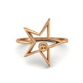 thumbnail image 1 of 0.03 Ctw Round Citrine Open Star Ring 925 Sterling Silver Rose Vermeil Solitaire Valentines Day Gifts Ring, 1 of 1