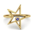 thumbnail image 1 of 0.03 Ctw Round Tanzanite Open Star Ring 925 Sterling Silver Gold Vermeil Solitaire Valentines Day Gifts Ring, 1 of 4