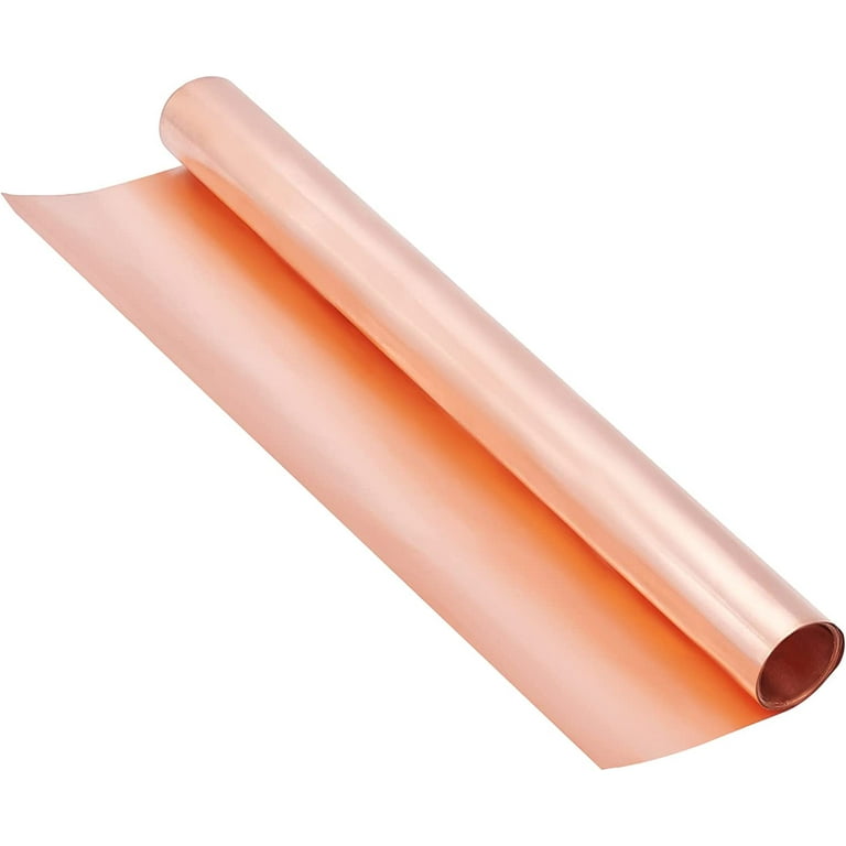 0.03mm Copper Roll Weather Proof Brass Sheet Copper Foil Light Salmon Color Copper  Sheets for Mechanical Machining Mould Making Cutting Precision - 39x7.8Inch  