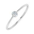 thumbnail image 1 of 0.04 Carat Bezel Set Diamond Solitaire Stackable Band in 10K White Gold (SI1-SI2 Clarity), 1 of 4