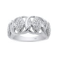 thumbnail image 1 of AFFY 0.04CT Round White Natural Diamond Accent Twist Ring 14K White Gold over Silver-7.5, 1 of 7
