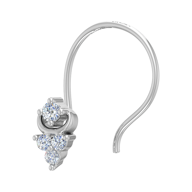 0.04 Carat Diamond Nose Pin in 14K White Gold Walmart