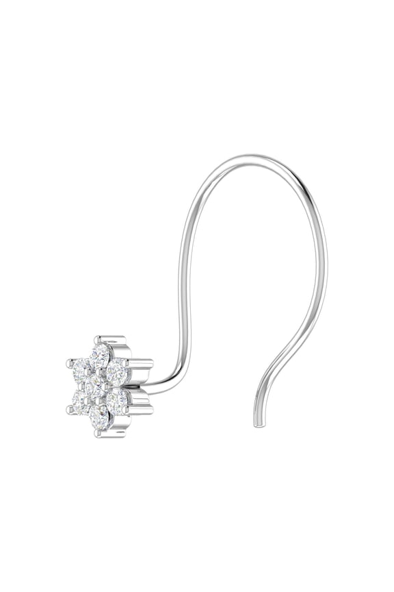 0.04 Carat Diamond Star Nose Pin Stud in 14K White Gold