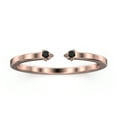 thumbnail image 1 of 0.04ct Black Diamond Moissanite Open Cap 18K Rose Gold Over Silver Wedding Band, 1 of 4