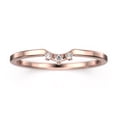 thumbnail image 1 of 0.04ct Mini Trio Diamond Moissanite Nesting Ring 18K Rose Gold Over Silver Wedding Band, 1 of 4