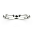 thumbnail image 1 of 0.04ct Mini Trio black diamond moissanite Nesting Ring 18K White Gold Over Silver Wedding Band, 1 of 4