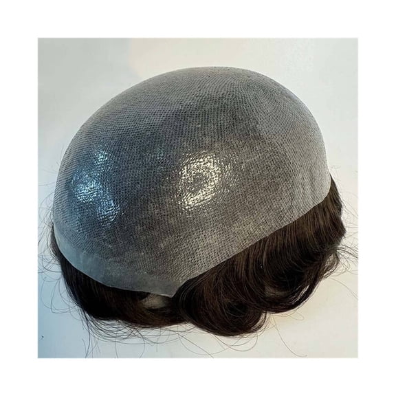 0.04mm Thin Skin Toupee for Men V-Loop Human Hair Replacement System Male Wig