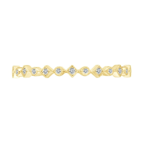 AFFY 0.05 Carat (Cttw) Round Natural Diamond Accent Engagement Band Ring 14K Solid Yellow Gold (I-J Color, I2-I3 Clarity, 0.05 Carat (cttw) Ring Size-6.5