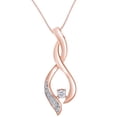 thumbnail image 1 of AFFY 0.05 Carat (Cttw) Round Shape White Natural Diamond Accent Open Infinity Pendant Necklace 10K Solid Rose Gold, 1 of 1