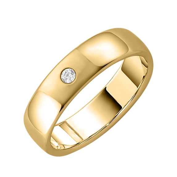 0.05 Carat Diamond Wedding Band Ring in 10K Yellow Gold (Ring Size 7.25)