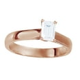 thumbnail image 1 of AFFY 0.05 Ct Emerald Cut White Diamond Accent Solitaire Engagement Ring In 14K Solid Rose Gold, 1 of 1