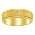 thumbnail image 1 of AFFY 0.05 Ct Round White Natural Diamond Brushed & Polished Edge Band Ring in 14k Yellow Gold Over Sterling Silver Ring Size - 9, 1 of 1