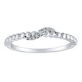 thumbnail image 1 of AFFY 0.05 Cttw Round Shape White Natural Diamond Stackable Band Ring In 10K Solid White Gold Ring Size-6.5, 1 of 1