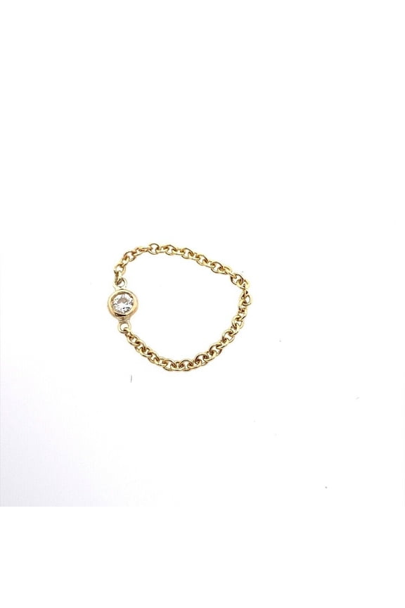 0.050ct H/SI Natural Diamond In Rubover Setting, Chain Link Ring, In 9ct Gold