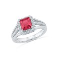 thumbnail image 1 of 0.06 CTTW STERLING SILVER LAB CREATED WHITE SAPPHIRE & LAB CREATED RUBY FASHION RING, 1 of 1
