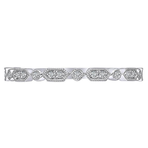 AFFY 0.06 Carat (Cttw) Round Natural Diamond Accent Engagement Ring 14K Solid White Gold (I-J Color, I2-I3 Clarity, 0.06 Carat (cttw) Ring Size-10