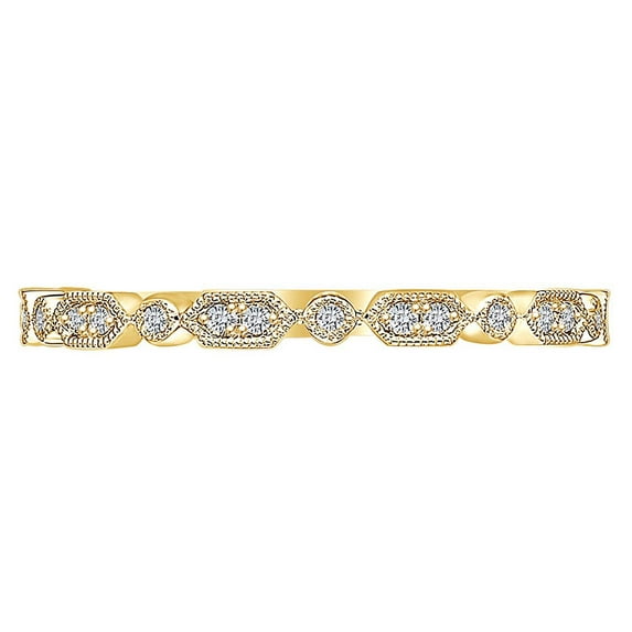 AFFY 0.06 Carat (Cttw) Round Natural Diamond Accent Engagement Ring 14K Solid Yellow Gold (I-J Color, I2-I3 Clarity, 0.06 Carat (cttw) Ring Size-6
