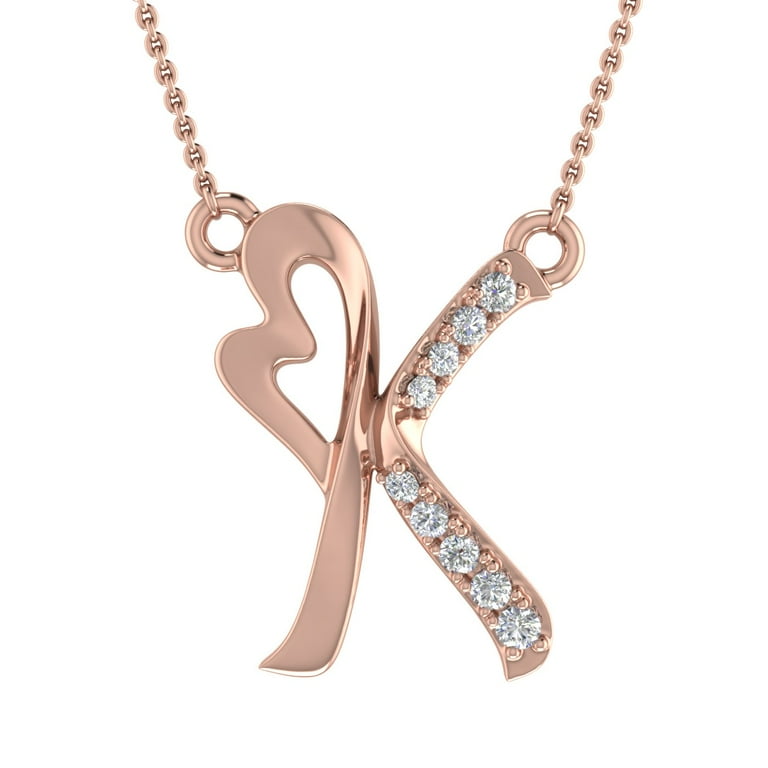 Initial Necklace - Rose Gold - Personalised Letter Pendant