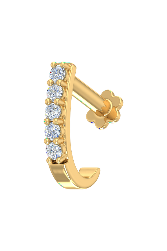 0.06 Carat Diamond Nose Pin in 18K Yellow Gold