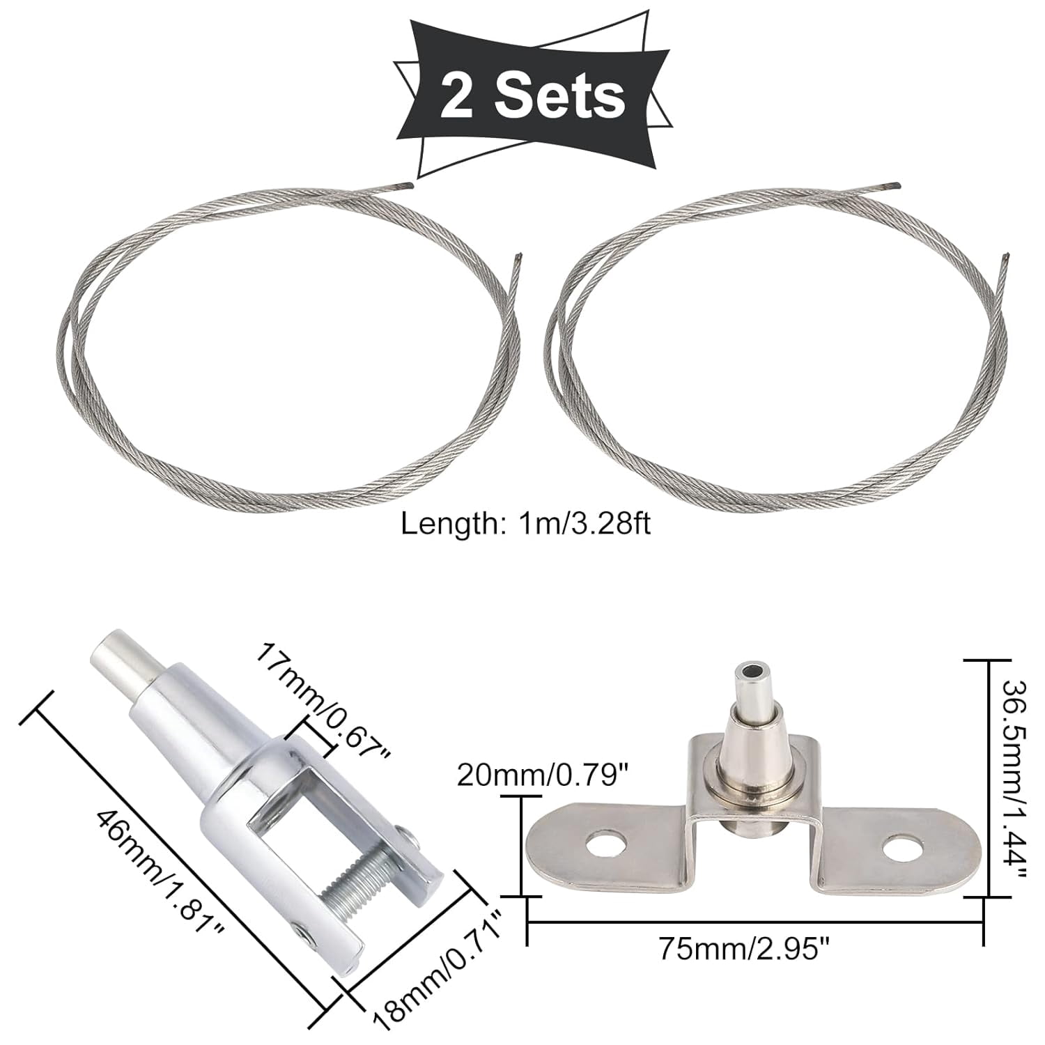 0.06 Inch Billboard Wire Rope Adjustable Hanging Wires Kit Platinum ...