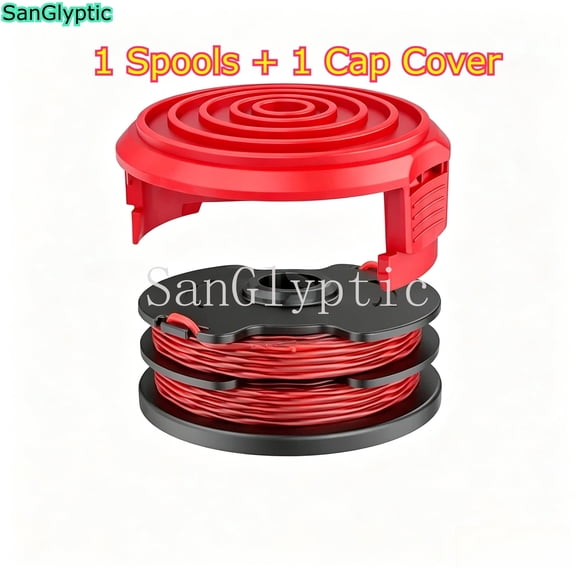 0.065'' 27FT Replacement Trimmer Spools for Hyper Tough, Weed Eater Spool Replacement Compatible with Hyper Tough GGT500WU, HT18-401-004-01,HT19-401-003-03, HT10-401-002-01 (1 Spools + 1 Cap Cover)