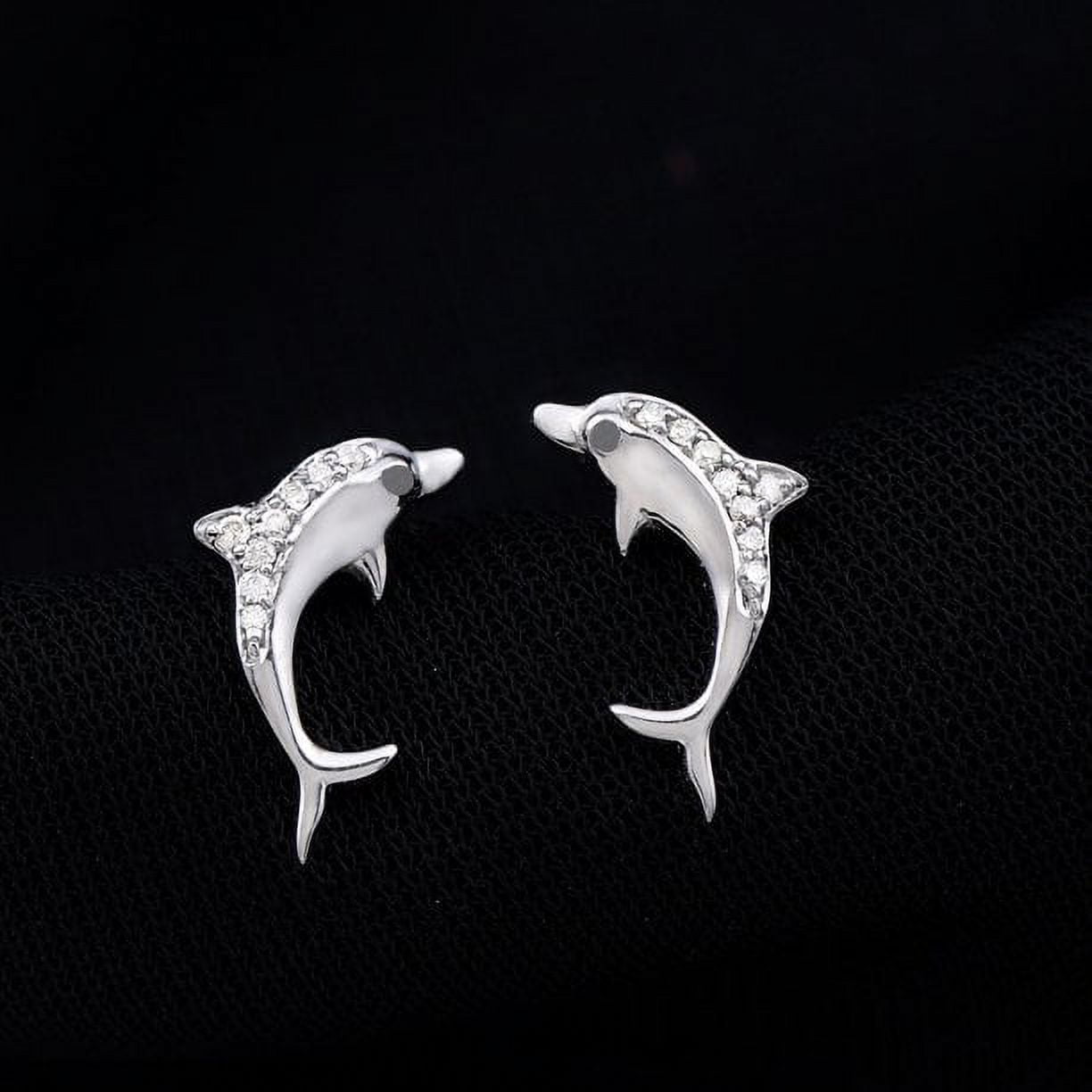 0.06CT Moissanite D VS1 Round Cut Stud Earring 14K White Gold for Women for Special Occasion