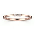 thumbnail image 1 of 0.06ct Round Three Stone Diamond Moissanite 18K Rose Gold Over Silver Wedding Band, 1 of 4