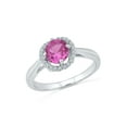 thumbnail image 1 of 0.07  CTTW STERLING SILVER LAB CREATED PINK SAPPHIRE ENGAGEMENT RING, 1 of 4